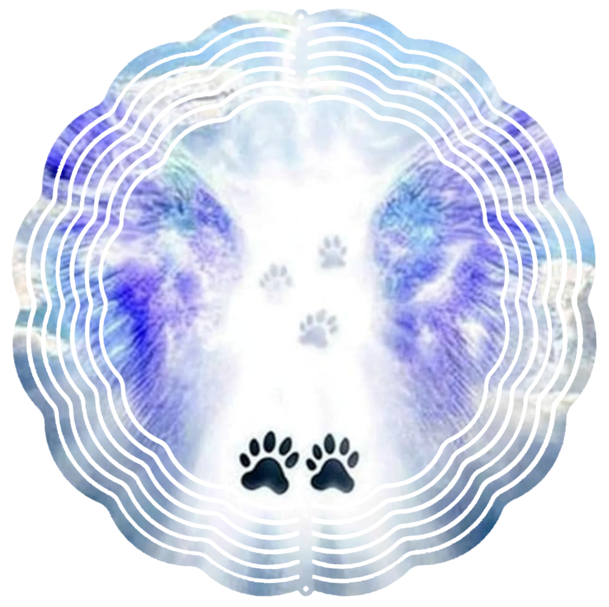 purple paw prints to heaven wind spinner