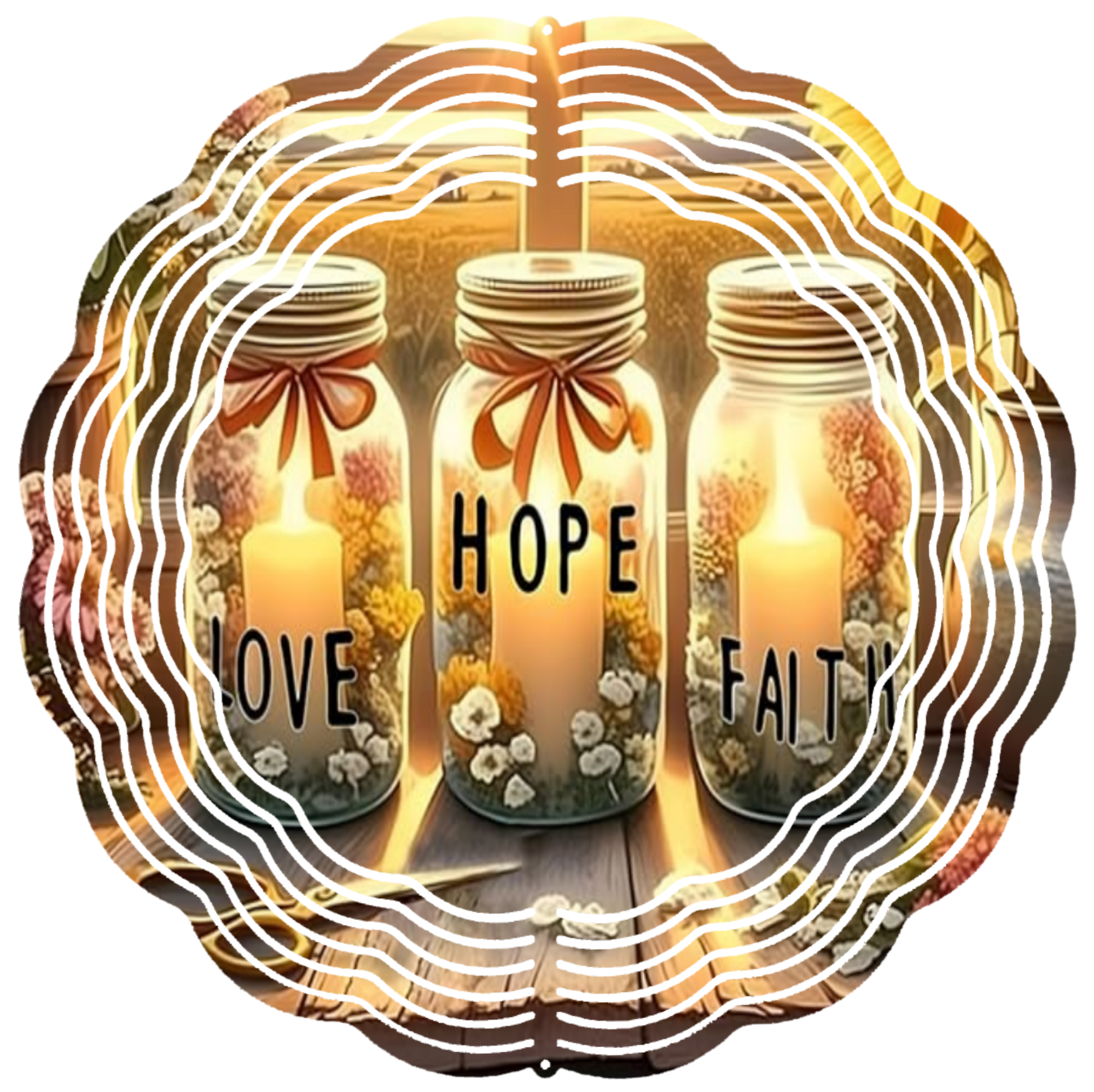 love hope faith wind spinner