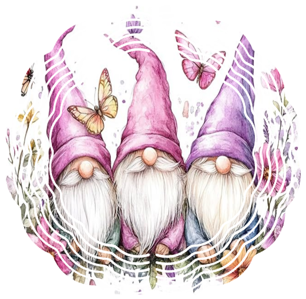 3 purple gnomes wind spinner