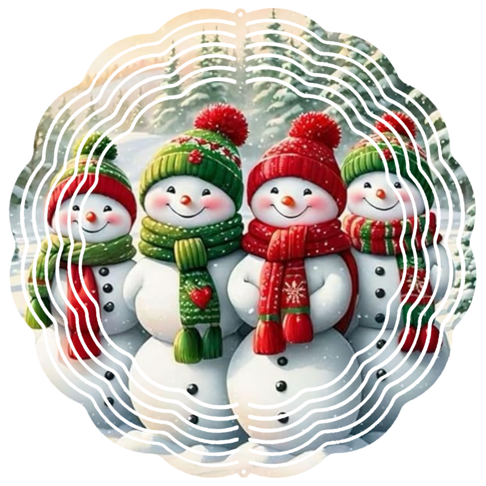 4 Christmas snowmen wind spinner