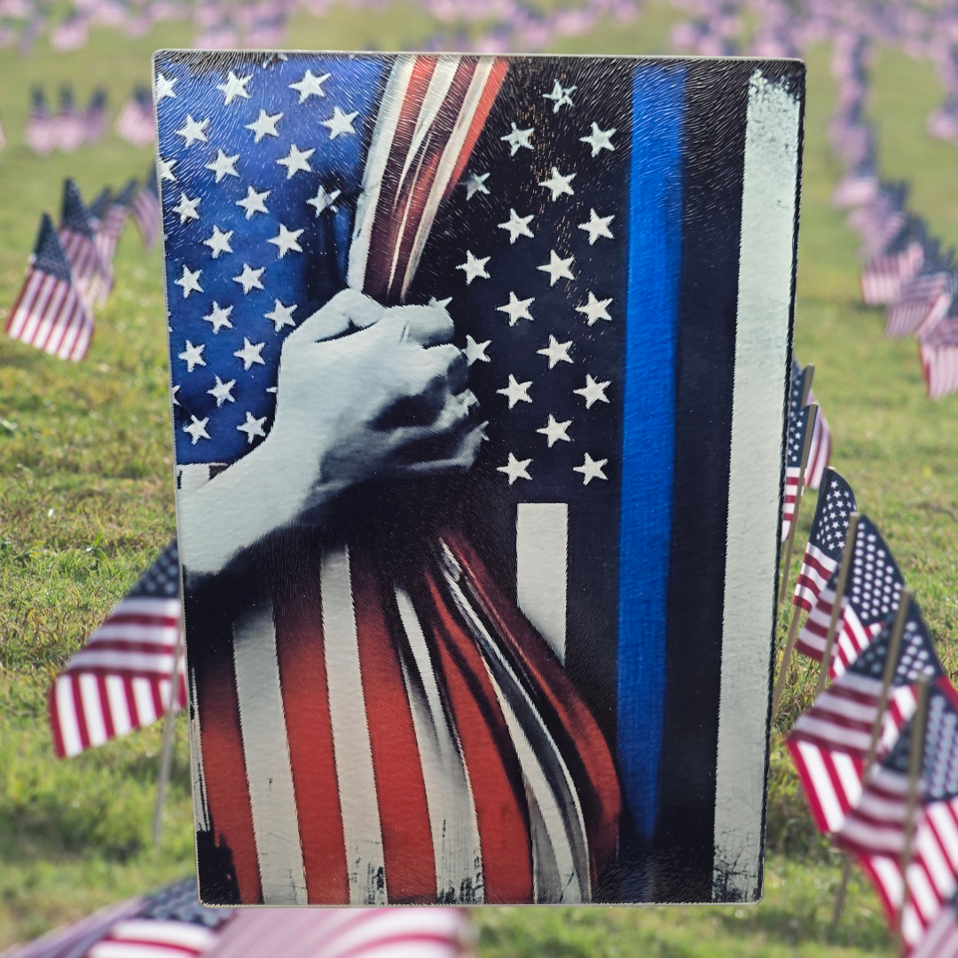Back the Blue / American Flag Plaque