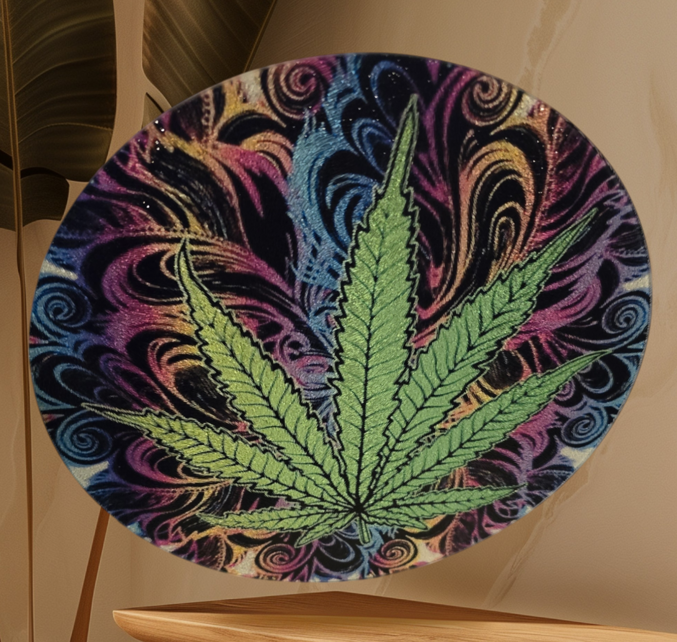 12" round glass marijuana