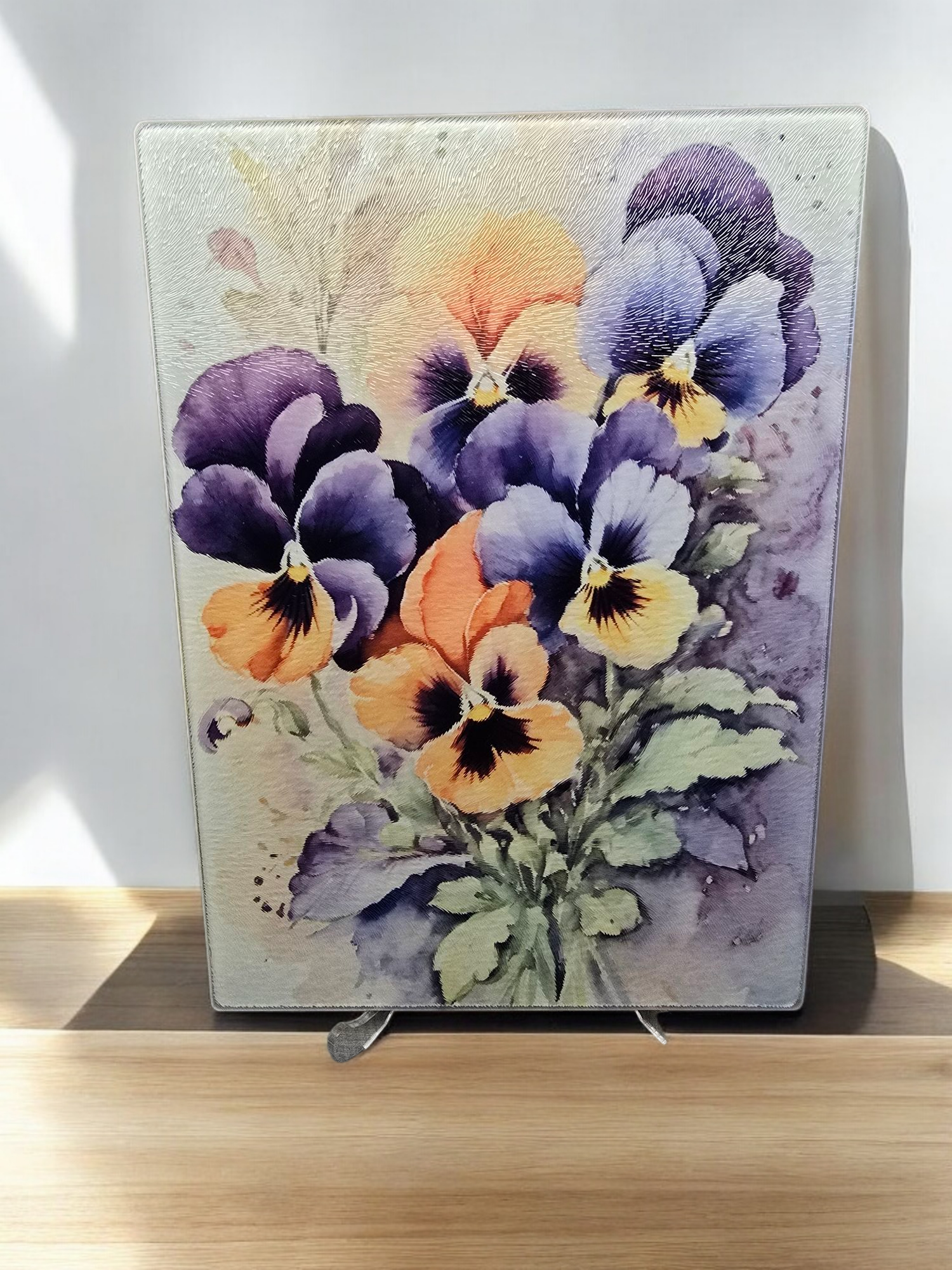 poppy flower glass cutting board