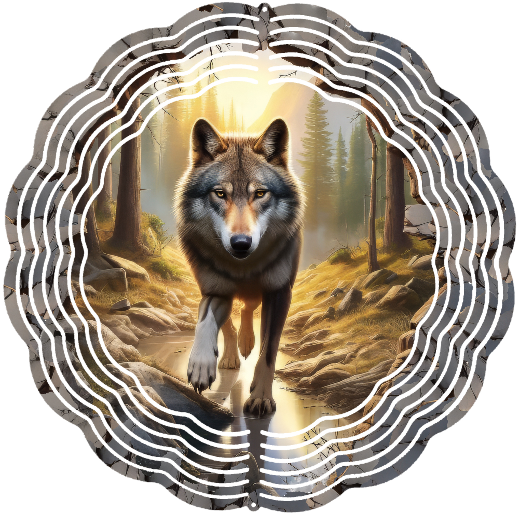 10" Northern Rocky Mountain Wolf Wind Spinner