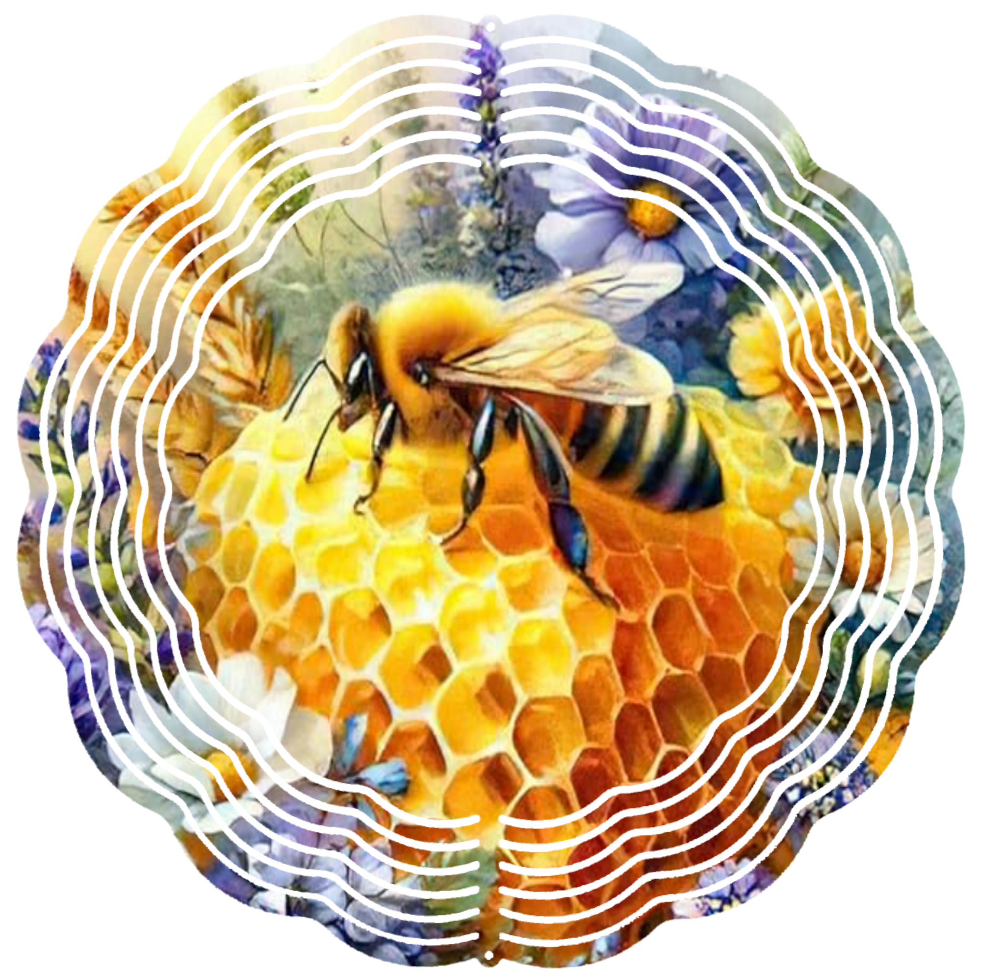 hornet gathering nectar wind spinner