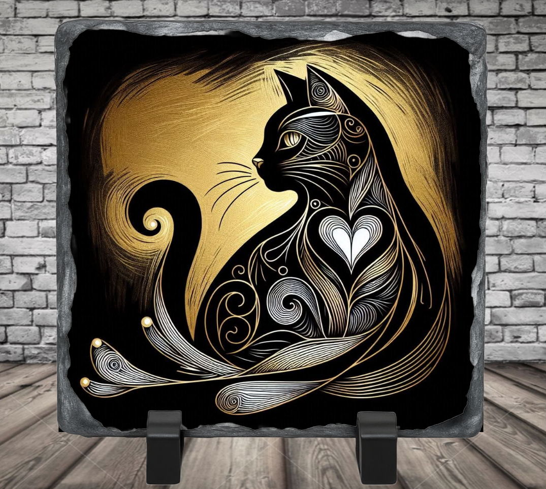 egyptian style cat photo slate