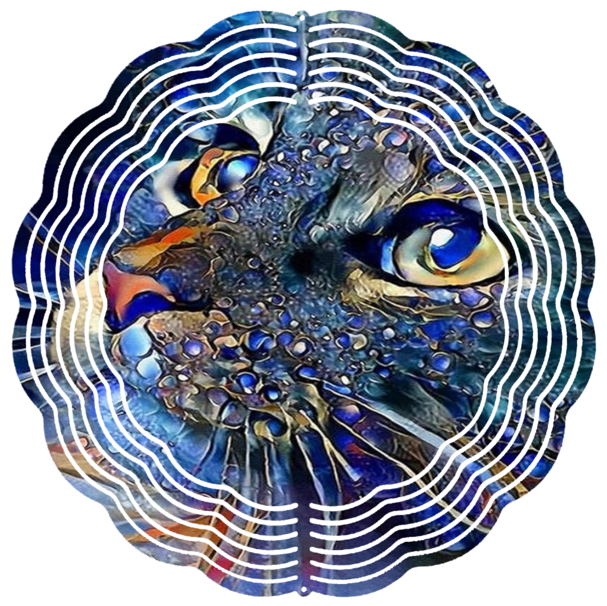 gray cat diamond print wind spinner