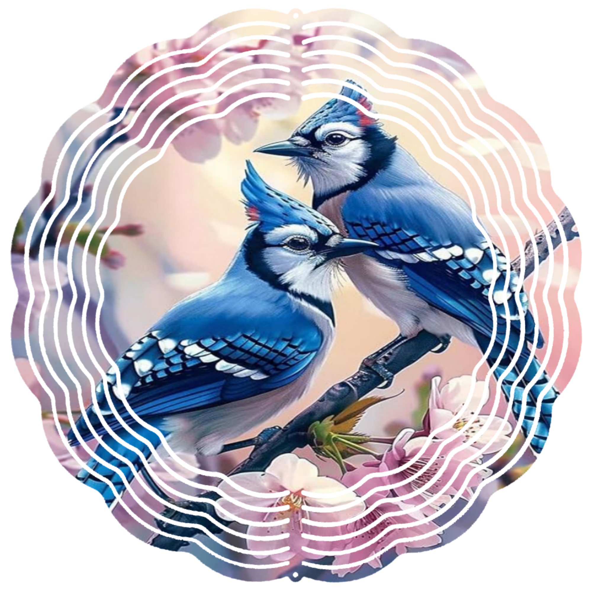 2 blue jays wind spinner