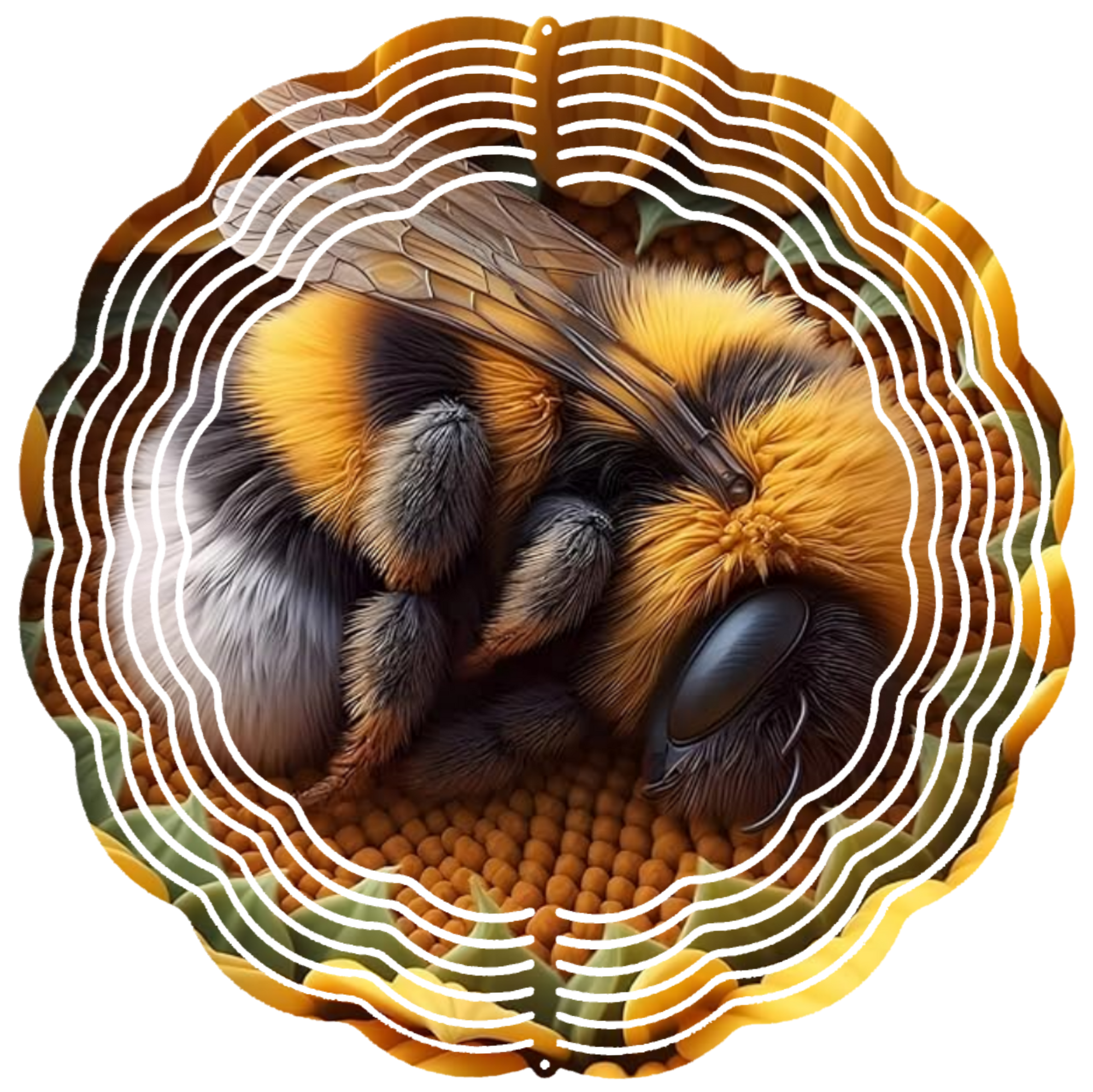 sleeping bee in flower wind spinner
