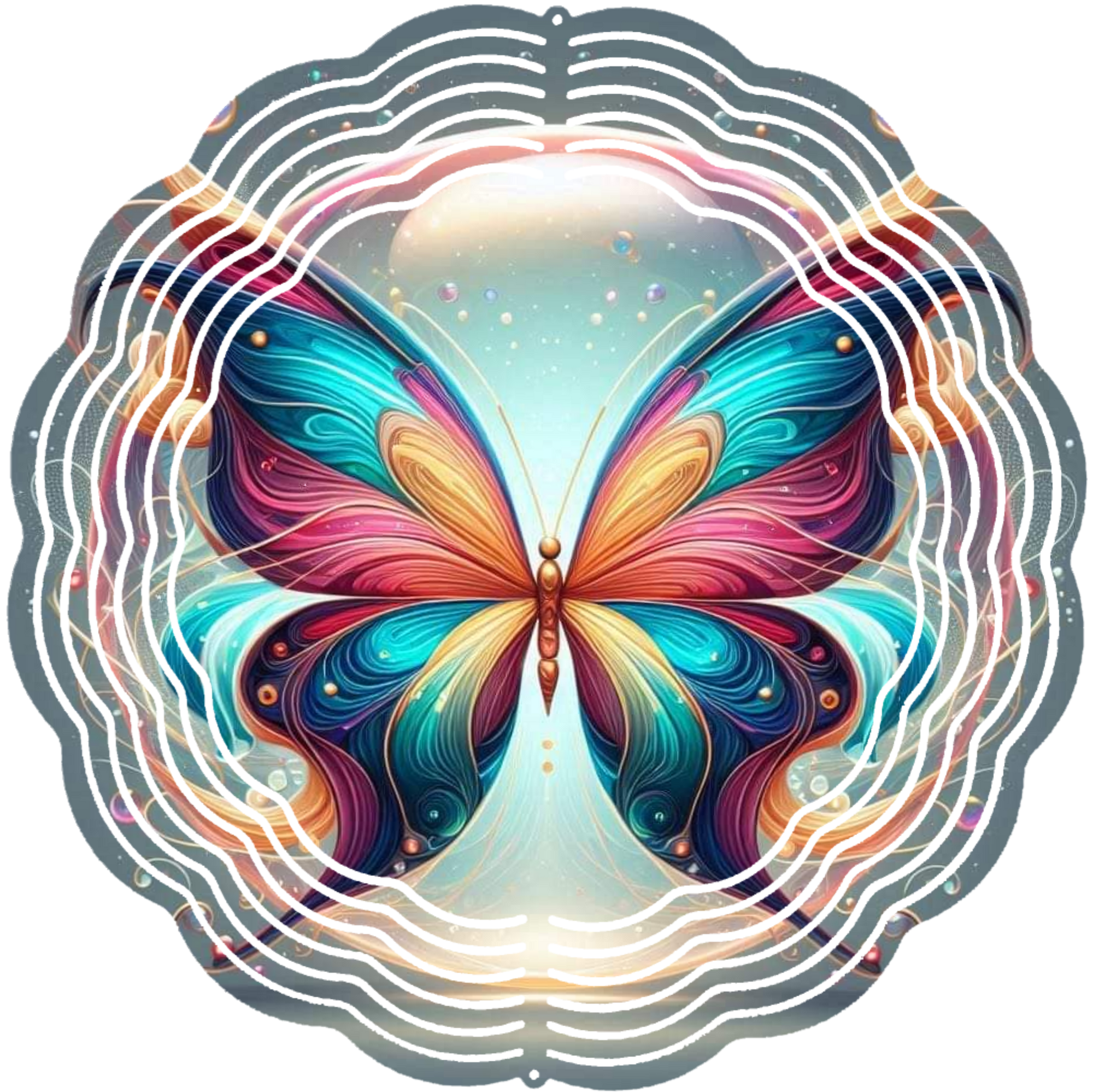 swirling colors butterfly wind spinner