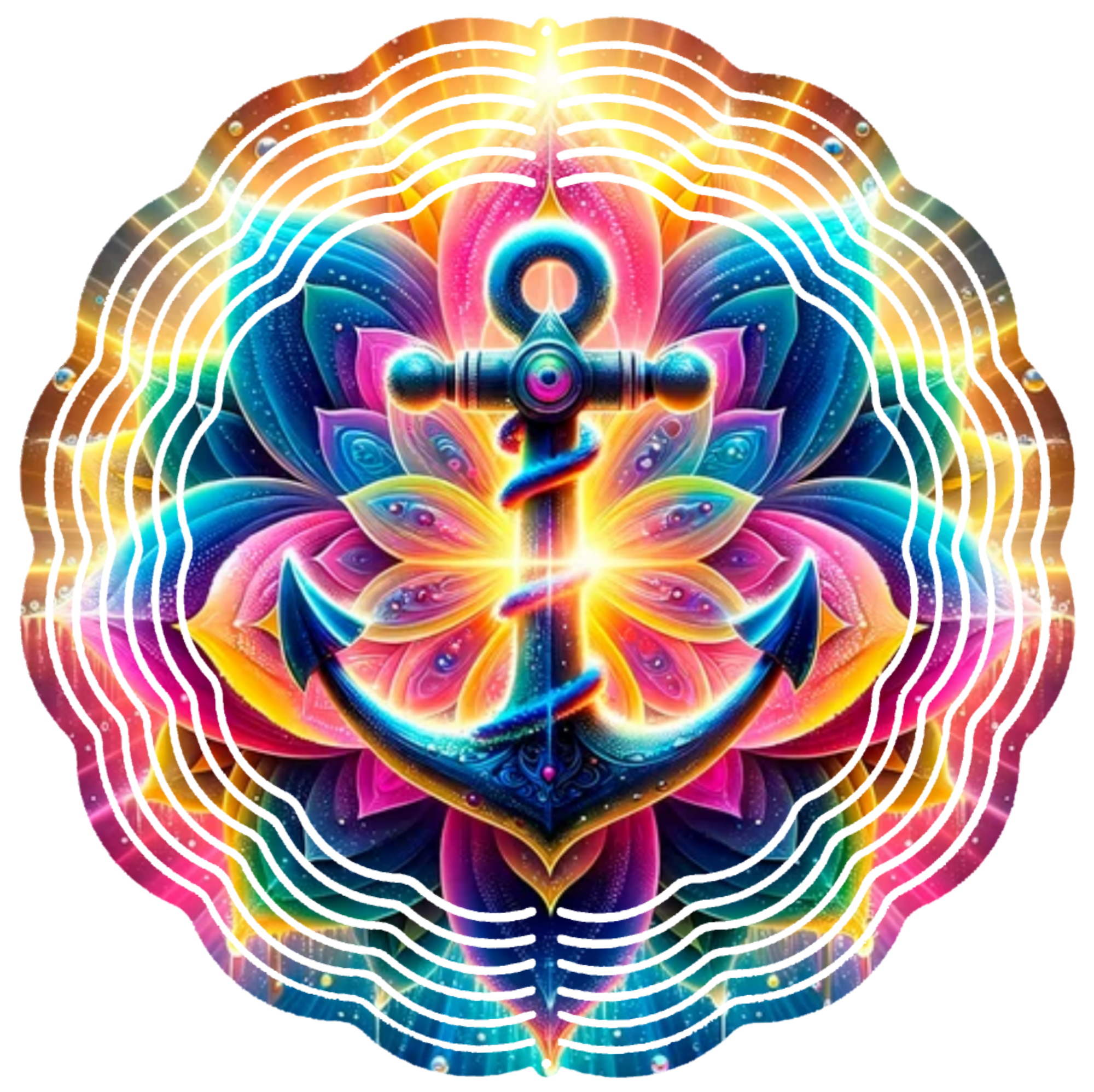 colored boat anchor wind spinner