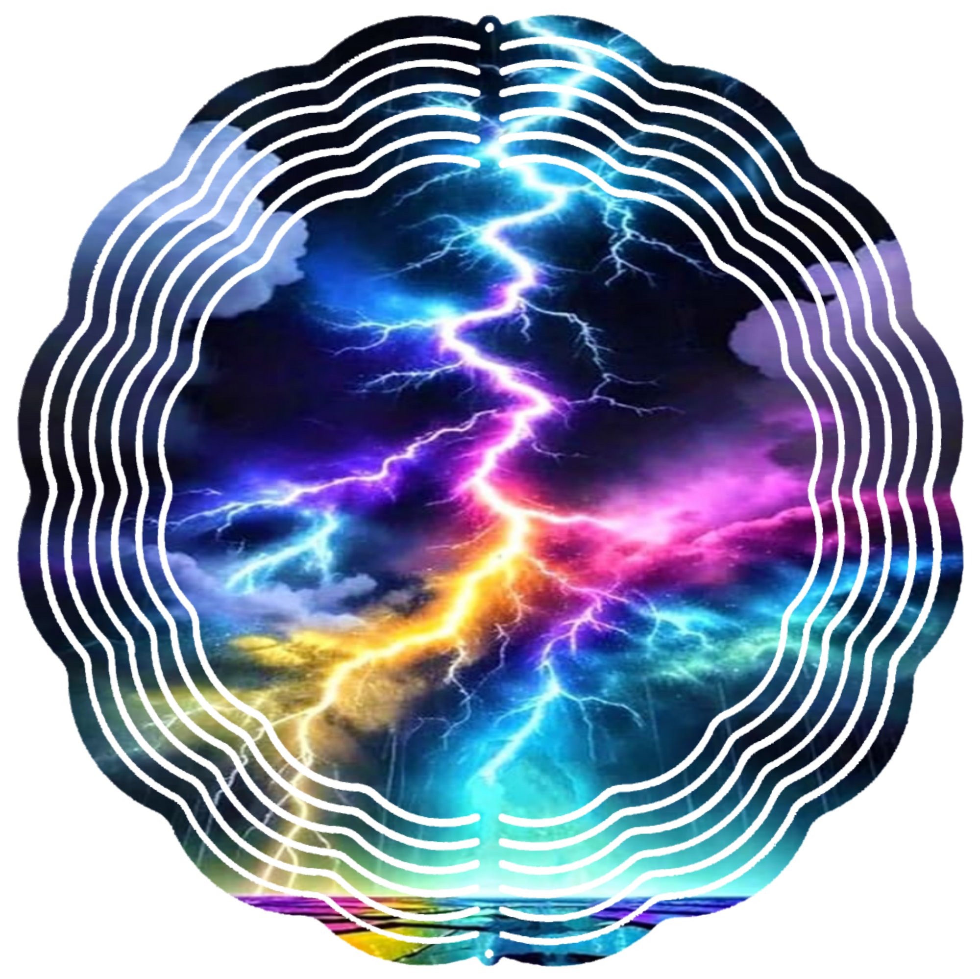 colored lightning wind spinner