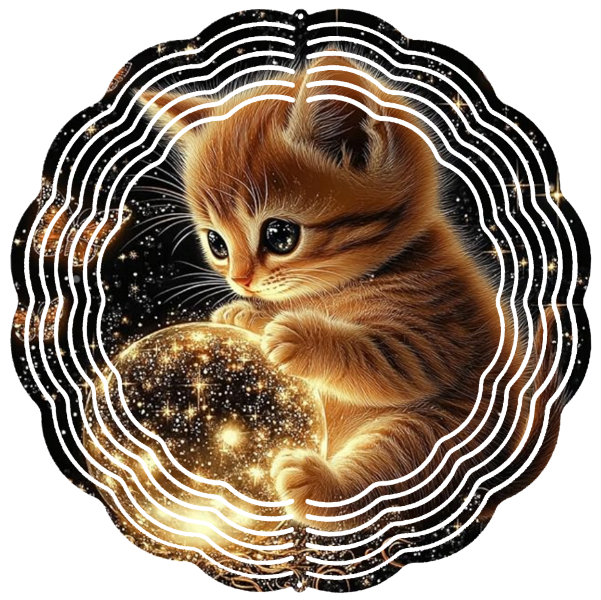 crystal ball kitten wind spinner