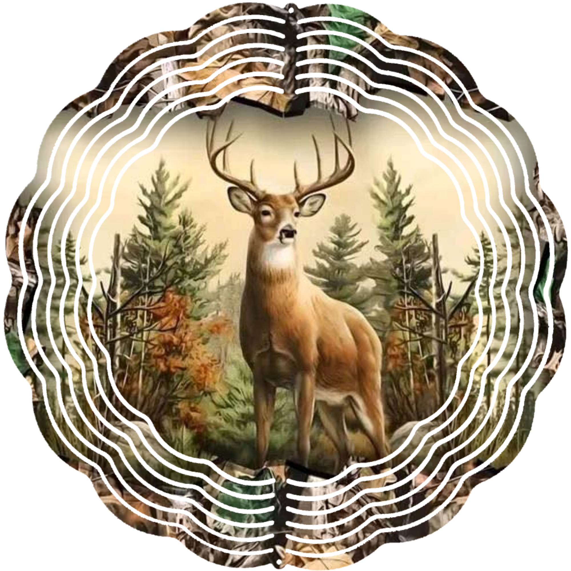 buck in forest wind spinner