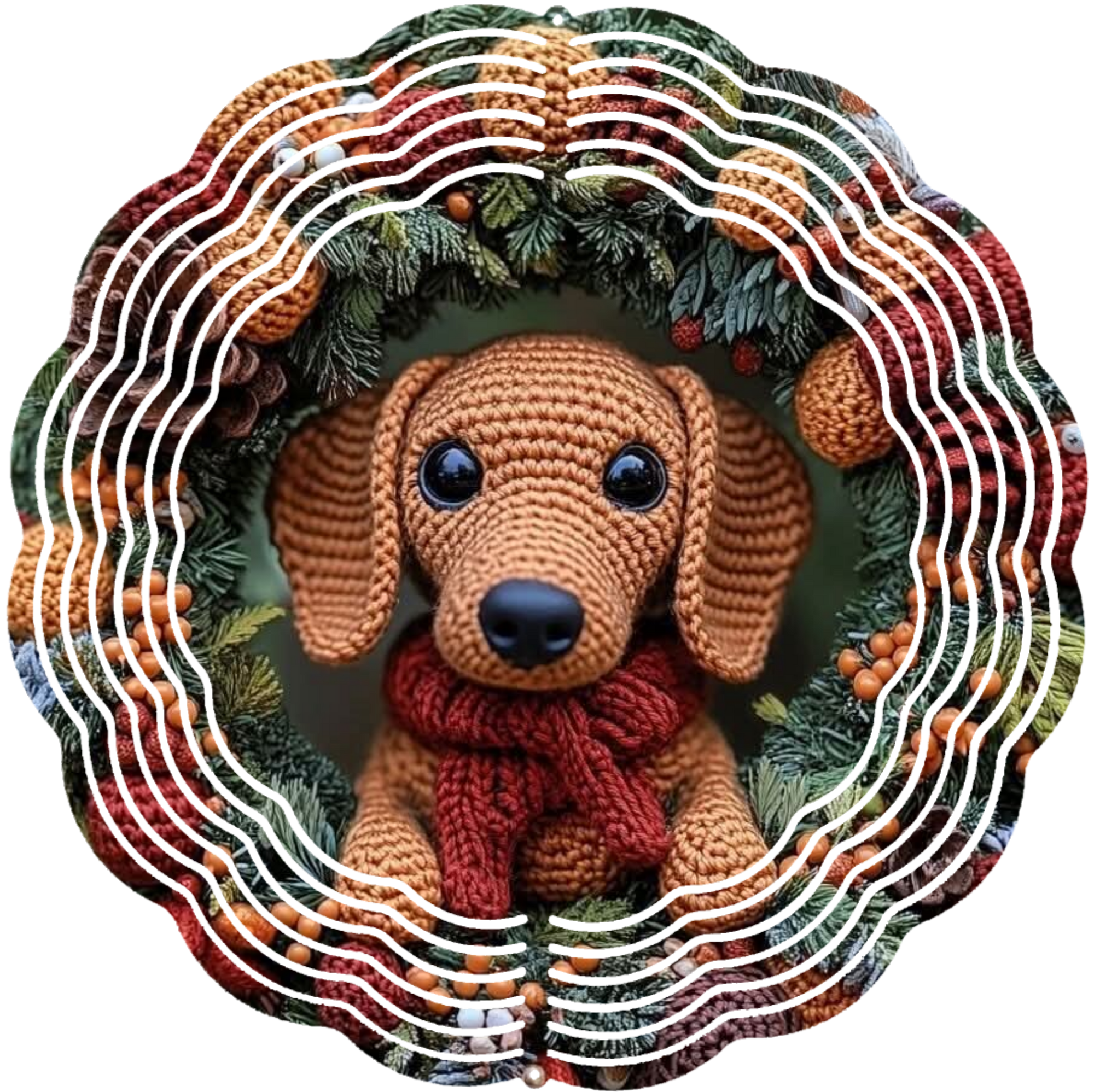 dachshund crochet wind spinner
