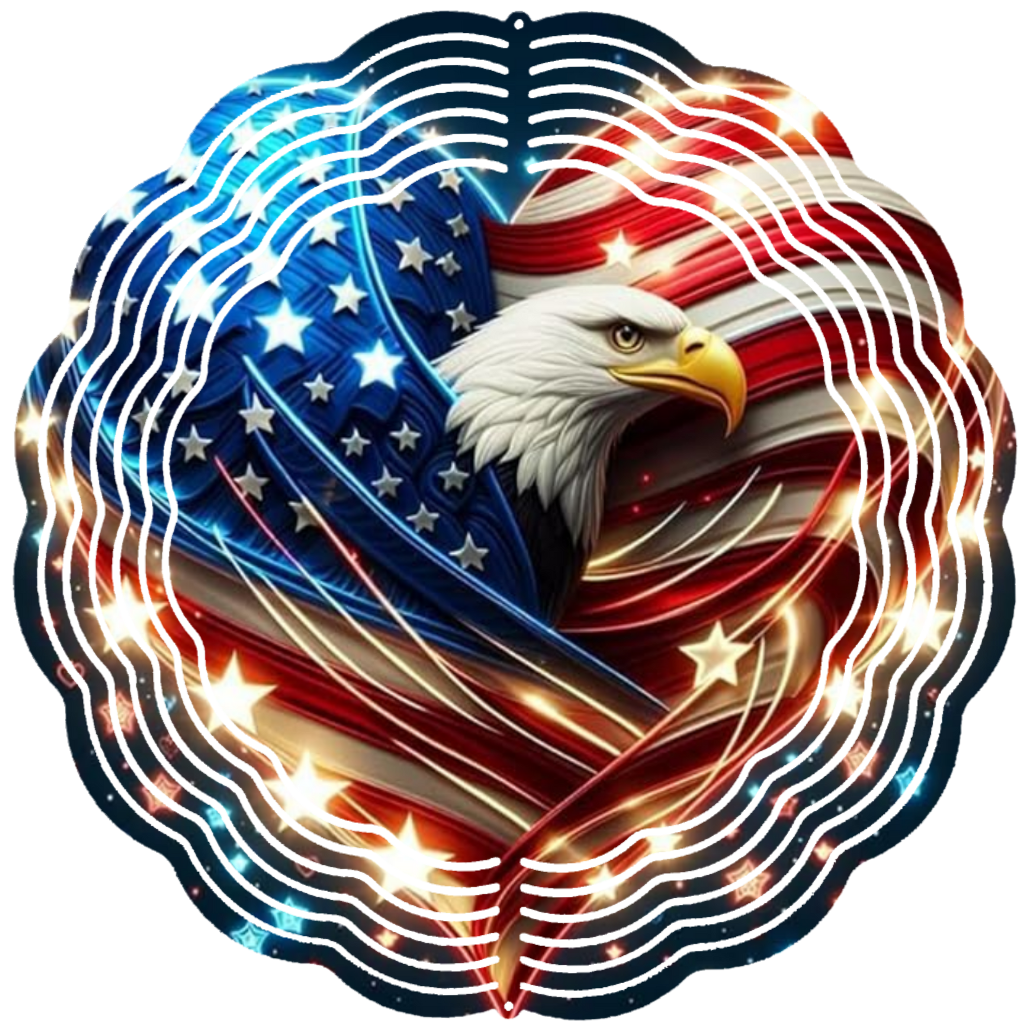 flag wrapped eagle wind spinner