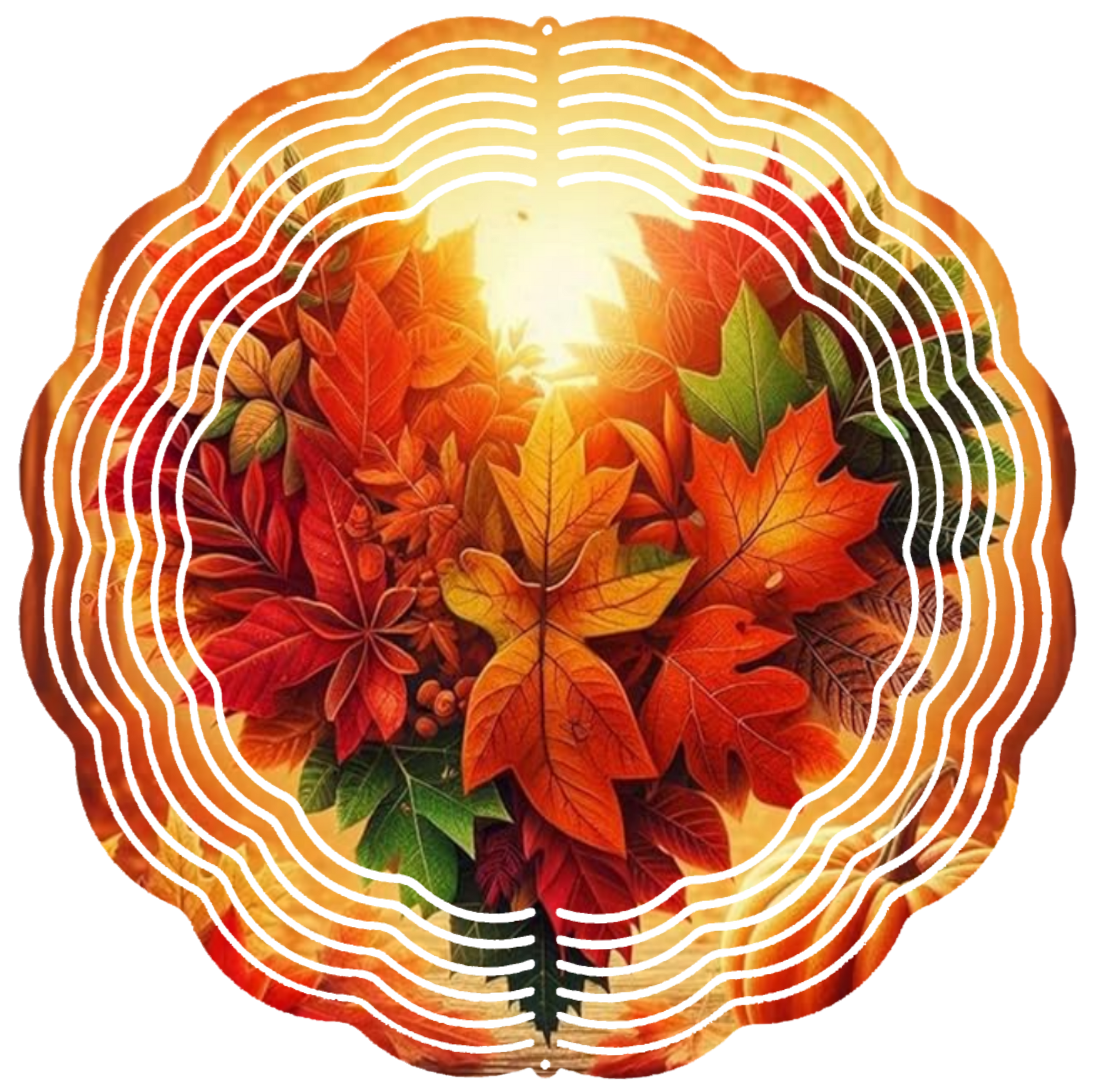 fall heart shaped leaves wind spinner
