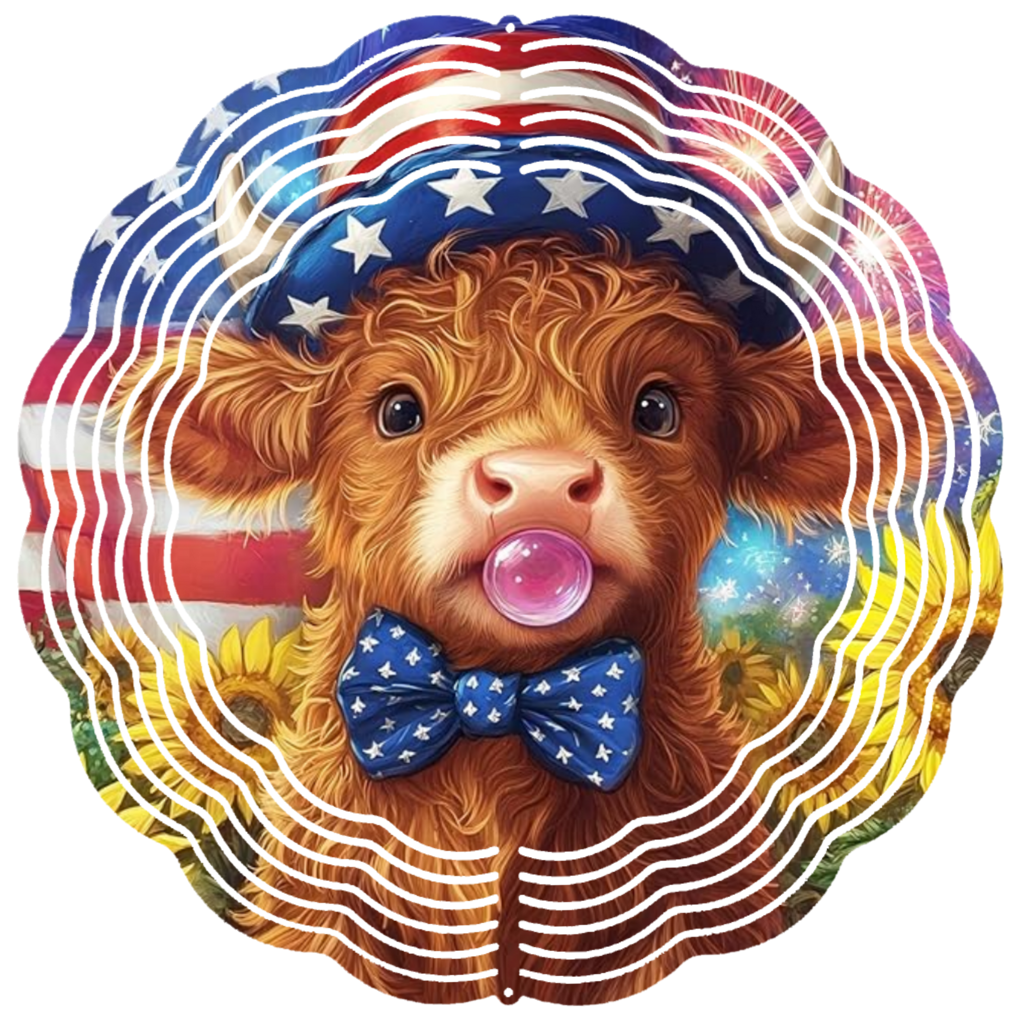 coo with patriotic hat wind spinner