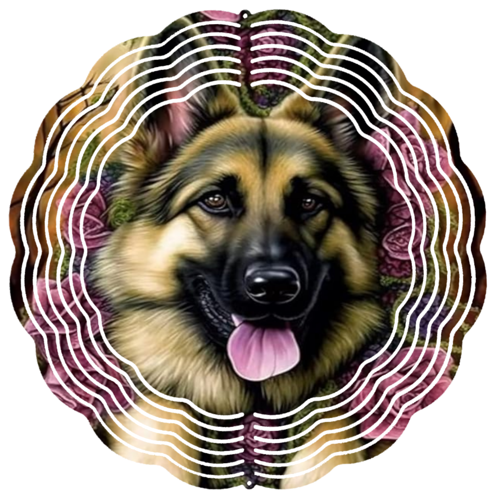german shepherd wind spinner