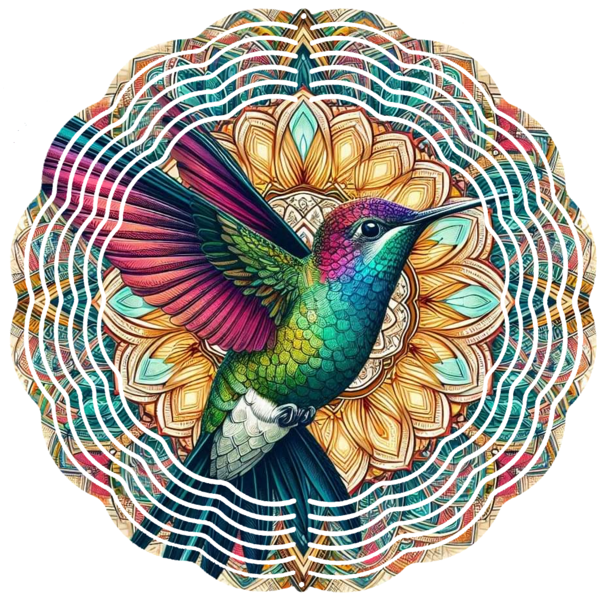 Beautiful 10" Hummingbird Wind Spinner