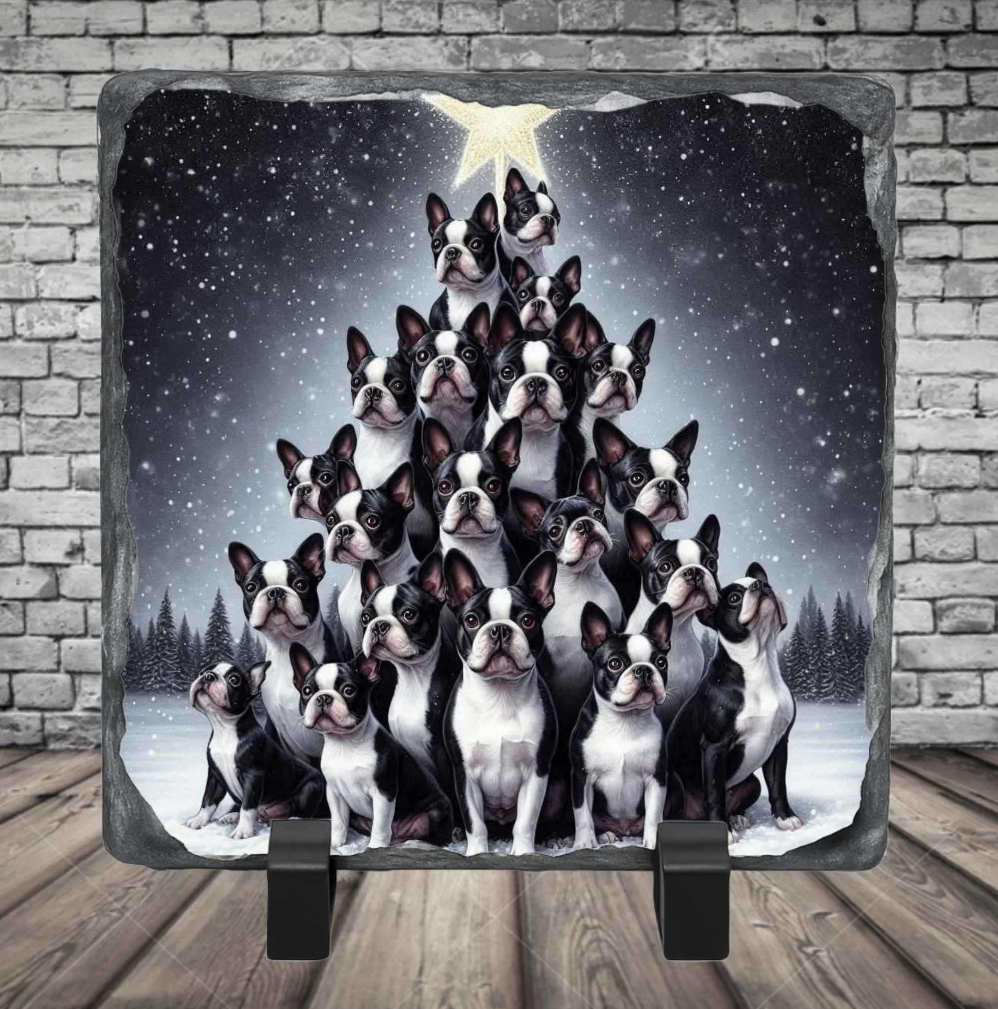 french bulldog tree photo slate