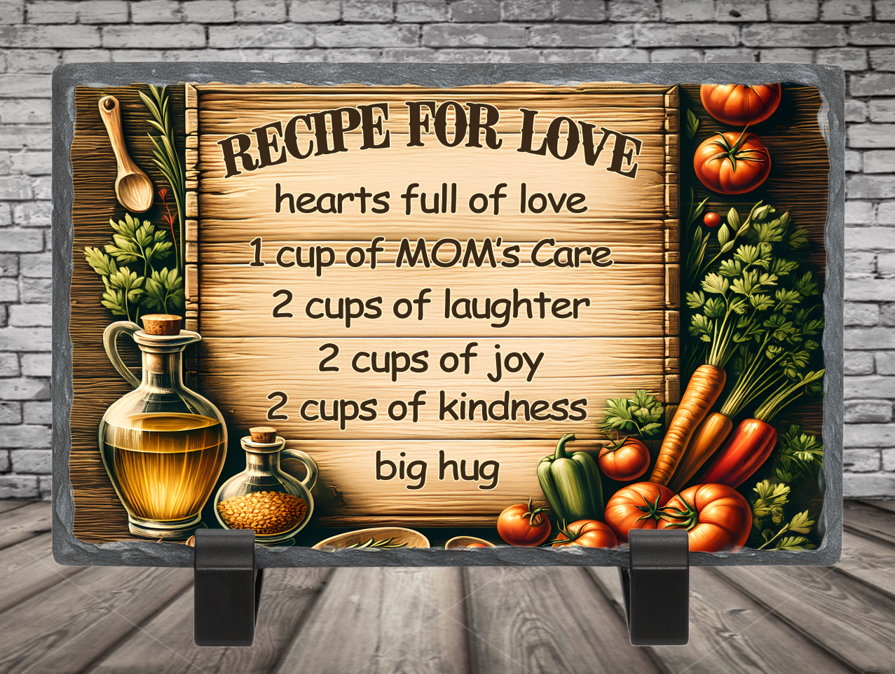 recipe for love photo slate